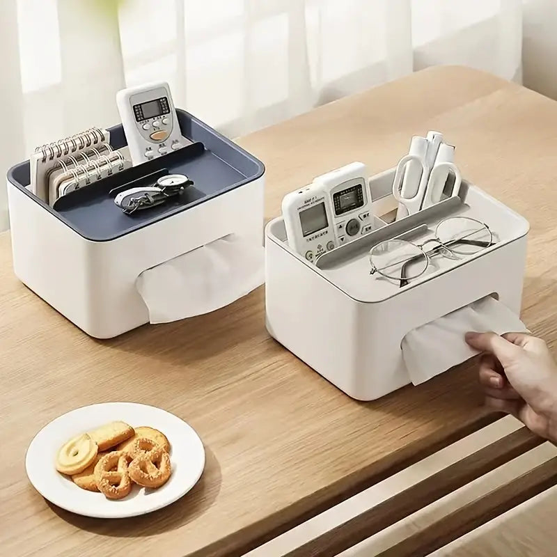 Multifunctional Desk Organizer with Tissue Box Holder