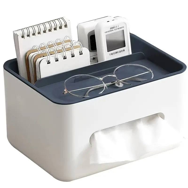 Multifunctional Desk Organizer with Tissue Box Holder